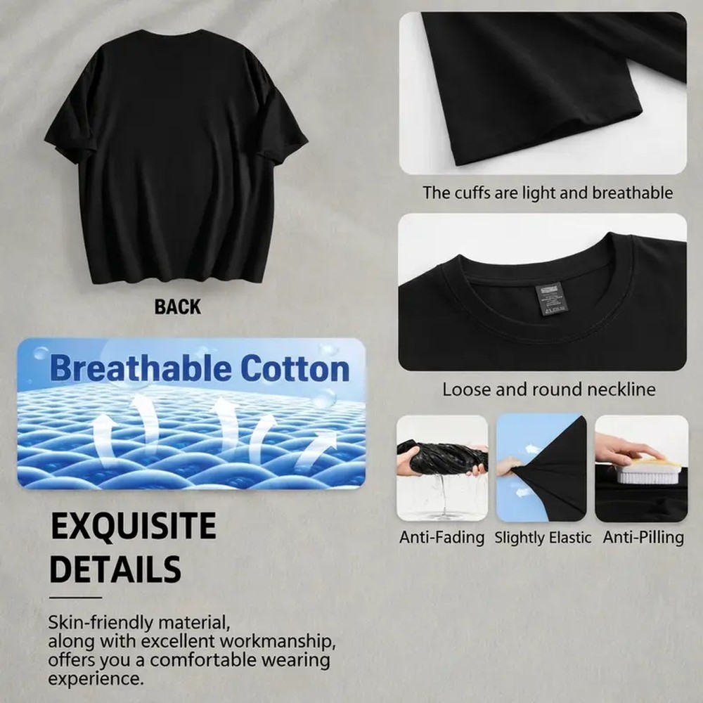 Men's Cotton Round Neck Short- - Summer Clothing Gifts review and price