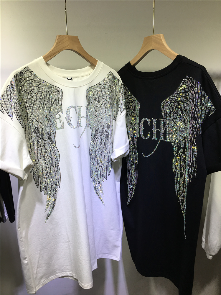 L-4XL Oversize Rhinestone Ange - Summer Clothing Brands For Women review and price