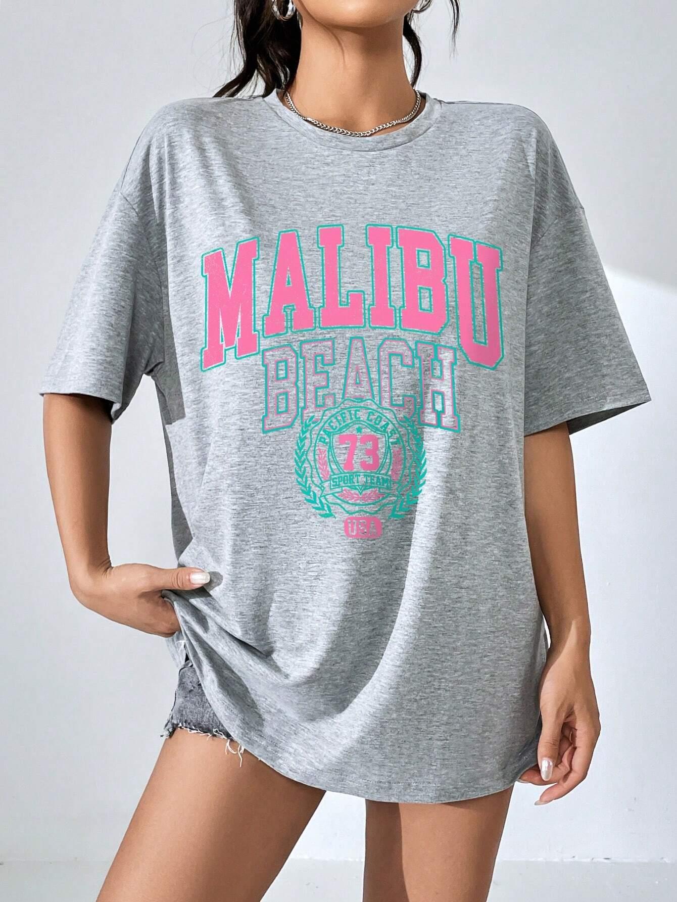 Malibu Beach Letter Print Prin - Summer Clothing Brands For Women review and price