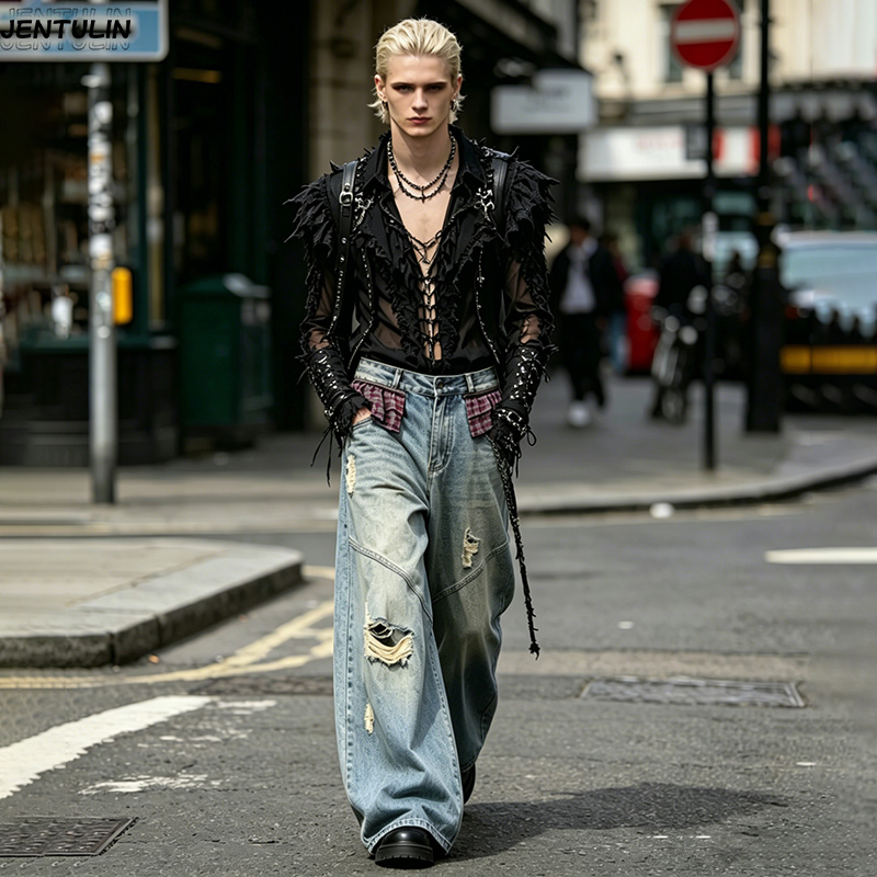 New Rivet Piercing Jeans Men's - Summer Vibes Clothing Men review and price