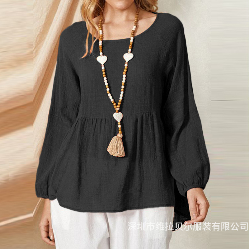 Loose Cotton Linen Long Sleeve - Summer Clothing Brands For Women review and price