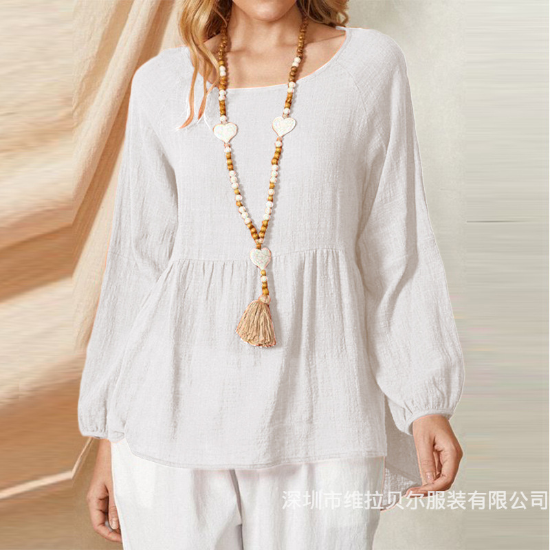 Loose Cotton Linen Long Sleeve - Summer Clothing Brands For Women review and price