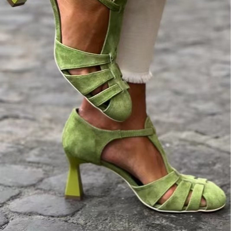 Women's Green Suede Kitten Hee - Summer Clothing For Petite Women review and price