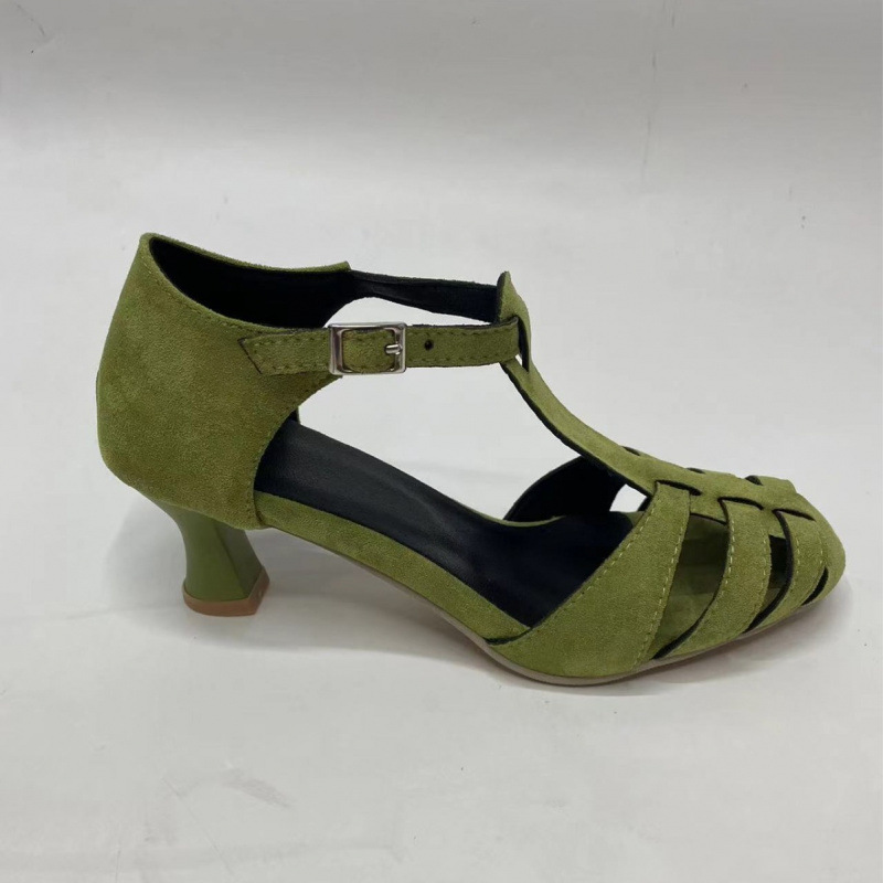 Women's Green Suede Kitten Hee - Summer Clothing For Petite Women review and price