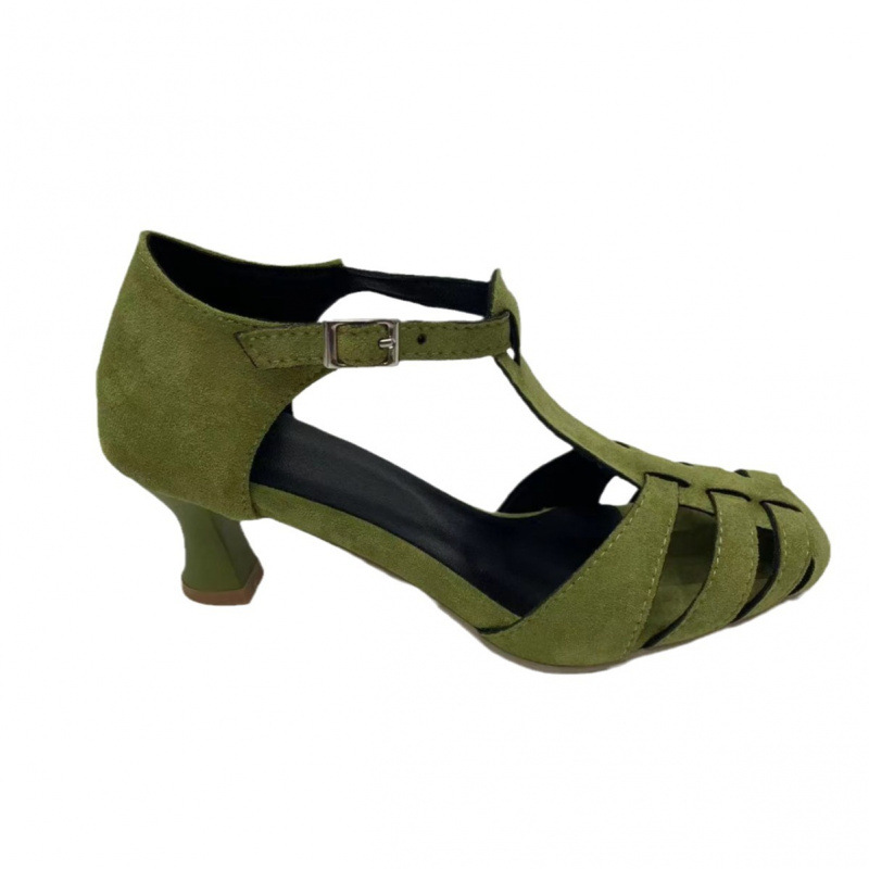 Women's Green Suede Kitten Hee - Summer Clothing For Petite Women review and price