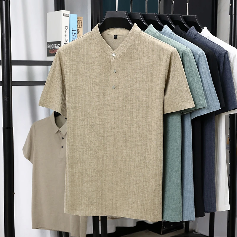 Mens Mandarin Collar Half Plac - Summer Clothing Trends review and price