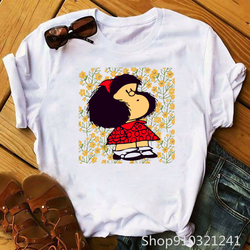 Rock Roll Mafalda tshirt Funny - Summer Clothing Teens review and price