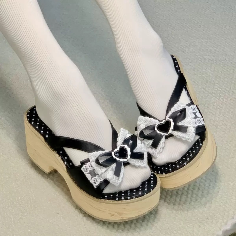 Sweet Bow Wood Grain Thick Bot - Summer Clothing For Petite Women review and price