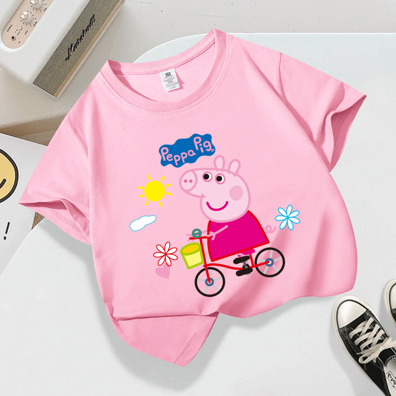 Peppas Pig Series T-shirt Shor - Summer Clothing Gifts review and price