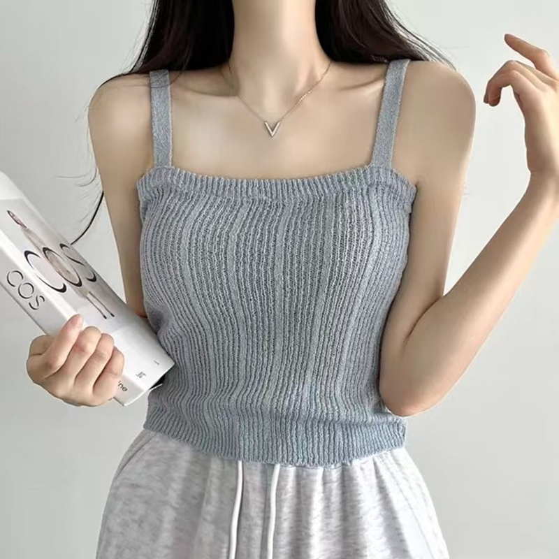 Knitted Cami Top for Women Tee - Summer Clothing Teens review and price